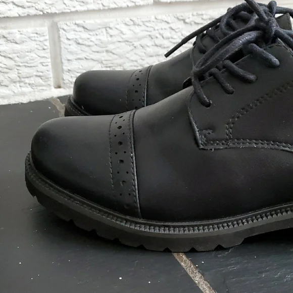 Maddison By Softmoc Classic Black Oxfords Leather Flats Boots Shows Sz 6 Preppy - Picture 5 of 12